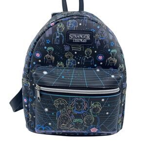 Funko Stranger Things Mini Backpack Black Neon Purse Silver Hardware Bag